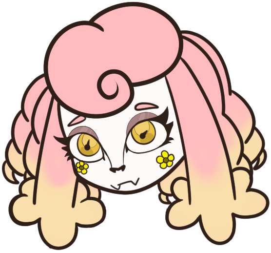 a reference for dollie&#39;s eyes. [by bambi/sunshinebambi.bsky.social.]