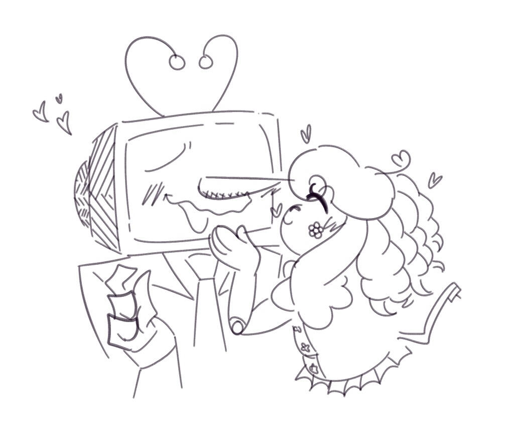 a sketch of dollie and tenna. [by bambi/sunshinebambi.bsky.social.]